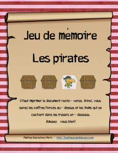 Jeu de mémoire de pirates